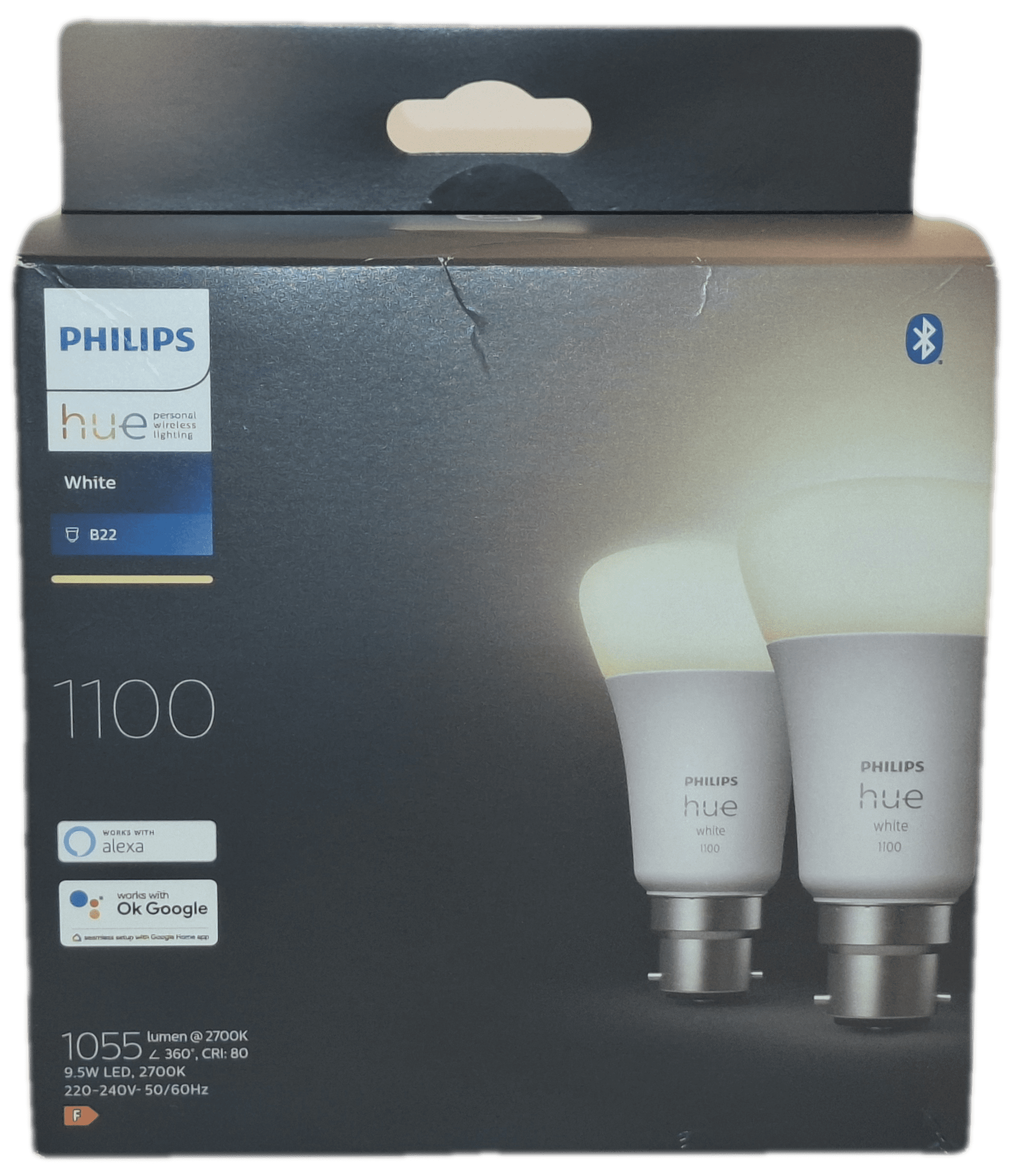 B22 Philips Hue White 2700k 1100 Smart Bulb (twin) front