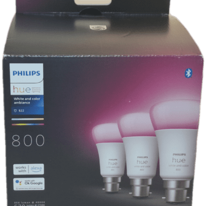 B22 Philips Hue Colour 2000-6500K 800 Smart Bulb (triple pack) front