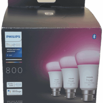 B22 Philips Hue Colour 2000-6500K 800 Smart Bulb (triple pack) front