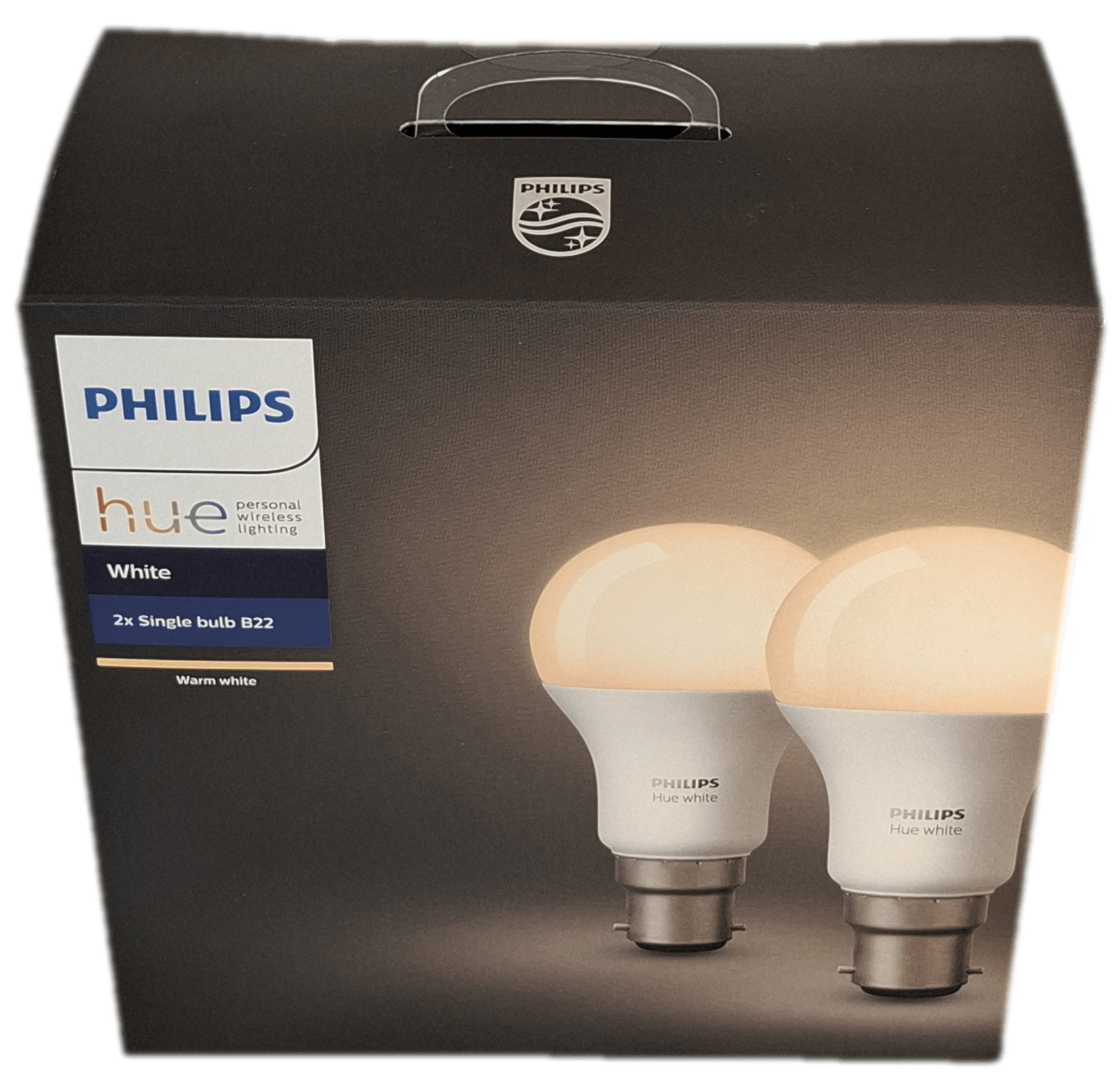 B22 Philips Hue White 800 Smart Bulb (twin pack) box